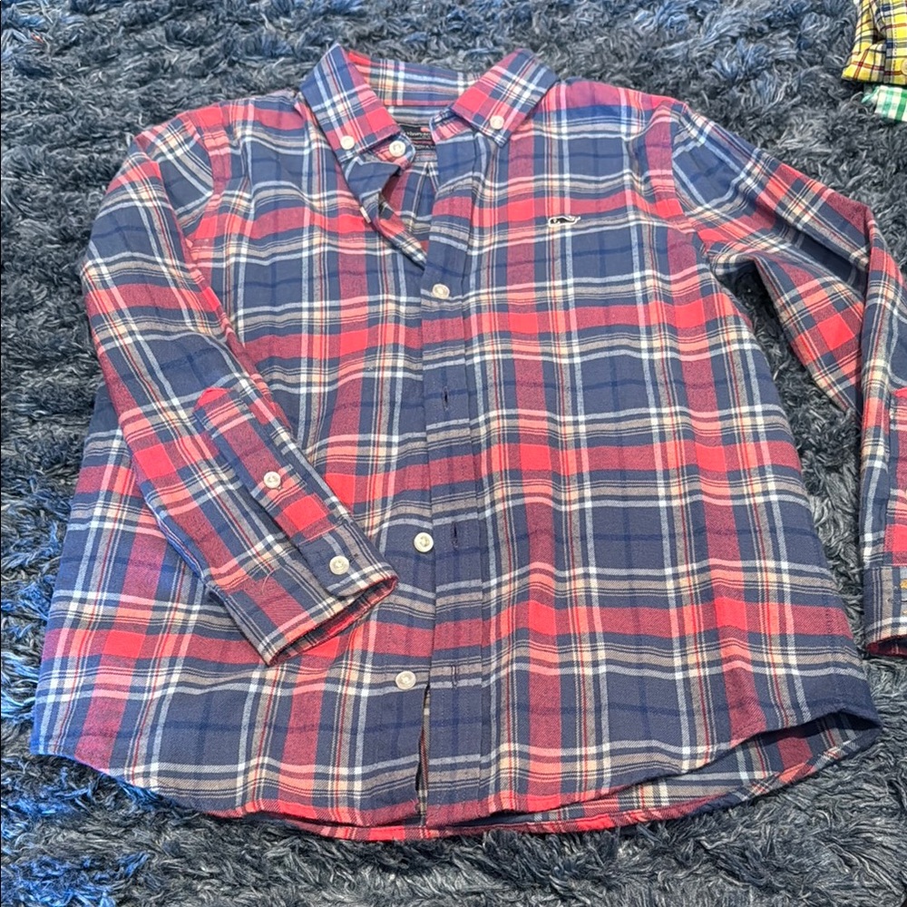 Vineyard Vines Blue and pink Plaid Button Down Shirt